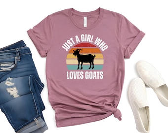 Just a Girl Who Loves Goats t-shirt, Bella Canva shirt, Goat shirt for women, goat lover shirt, 4-H goat showing shirt, farm shirt