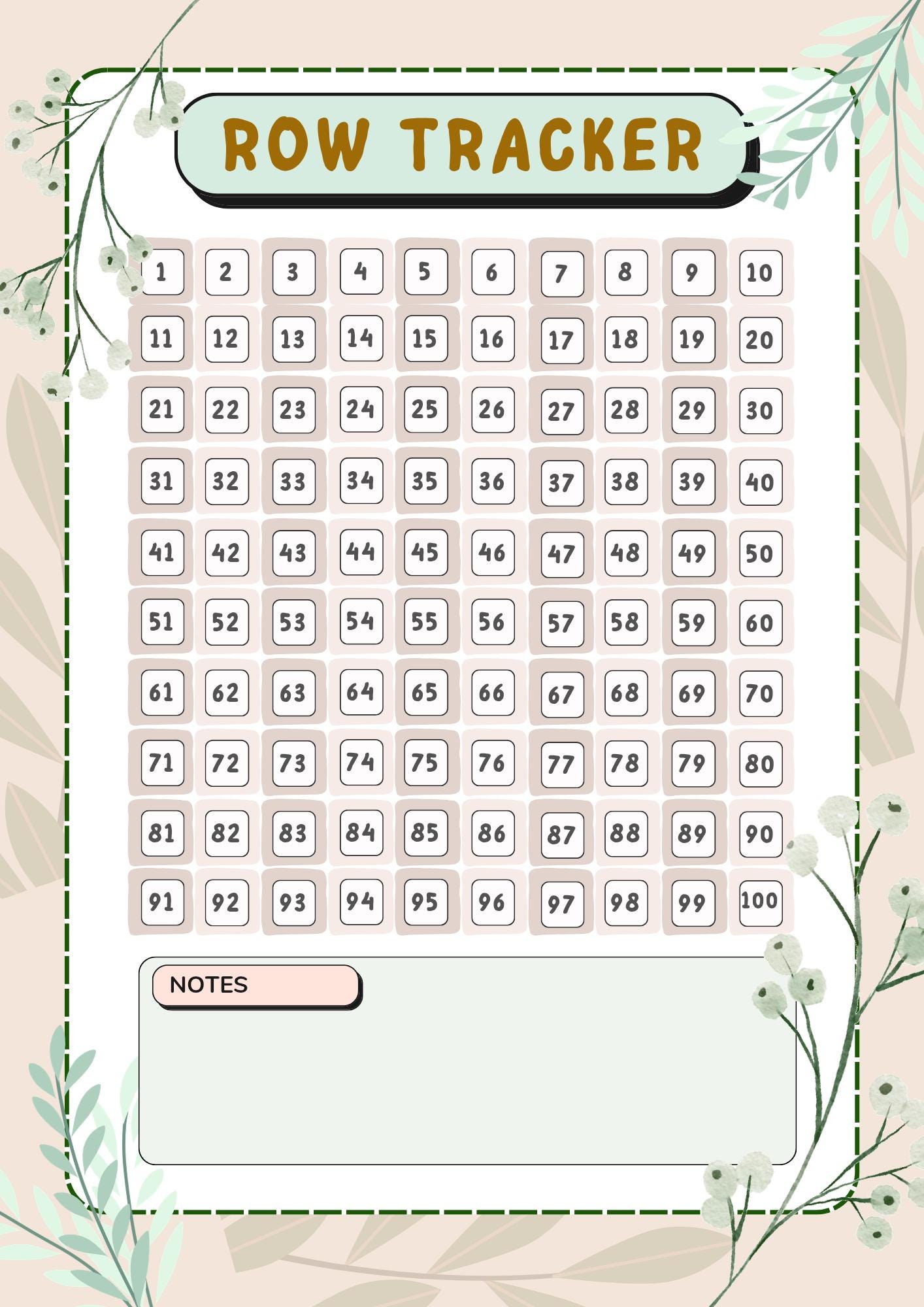 Crochet Knitting Row Tracker – Printable PDF Template (4 Designs) - Etsy