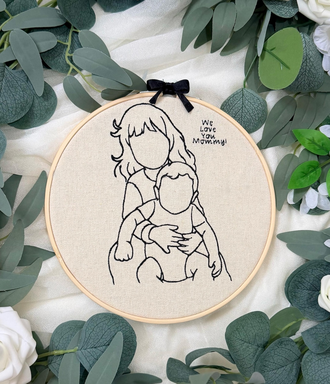 Custom Embroidery Hoop From Photo, Personalized Embroidered Portrait ...