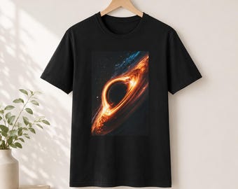 Black Hole Space Men Women TShirt, Cosmic Galaxy Art, Sci Fi Design Tee