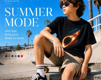 Youth Kids Black Hole TShirt, Cosmic Galaxy Space Tee, Astronomy Science Graphic Shirt
