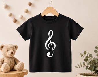 Toddler Treble Clef boy girl Shirt, Kids Music Tee, Piano Lesson Apparel
