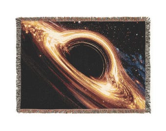 Manta tejida Agujero Negro, Manta Galaxia Cósmica, Arte Espacial de Ciencia Ficción, Decoración del Universo