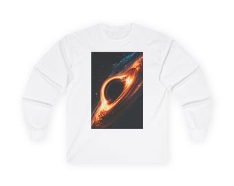 Camiseta de manga larga con diseño de agujero negro, camiseta con arte de galaxia cósmica, ropa de ciencia ficción y astronomía espacial.