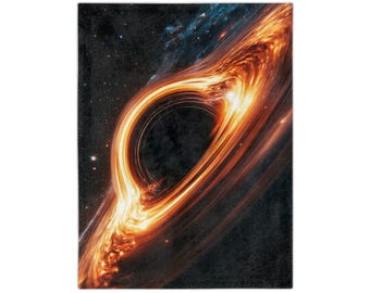 Manta de terciopelo con diseño de agujero negro y galaxia cósmica, manta espacial de ciencia ficción, decoración de astronomía del universo.