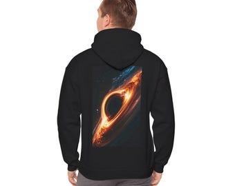 Black Hole Hoodie, Back Print Space Hoodie, Cosmic Galaxy Sweatshirt, Sci Fi Universe Pullover, Astronomy Gift