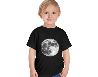 Camiseta infantil de luna llena, camiseta del espacio celestial, regalo de ciencia lunar