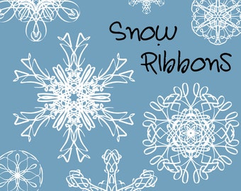 Sneeuwlinten — Op kalligrafie geïnspireerd uniek sneeuwvloklettertype