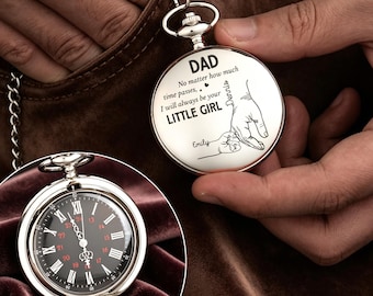 Gepersonaliseerd horloge, gegraveerd zakhorloge, huwelijkscadeau, cadeau getuige, cadeau voor hem, vaderdagcadeau