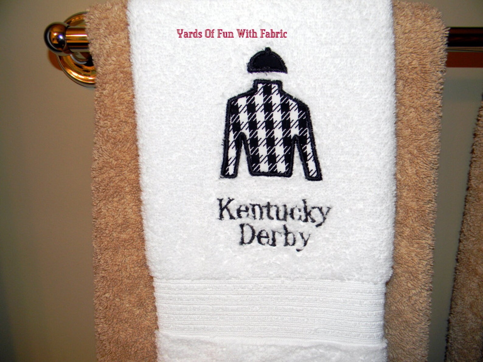 JOCKEY Silk Hand Towel.equestrian Theme Towel.bathroom Accent Etsy