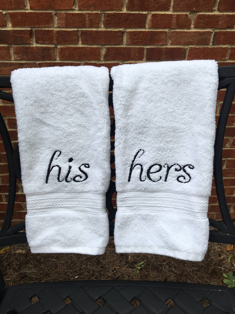 HAND TOWEL SET. His and Hers Hand Towels. Couples Hand Towels. Etsy