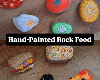 Hand-Painted Rock Food for Mud-Kitchen - Indoor / Outdoor Play