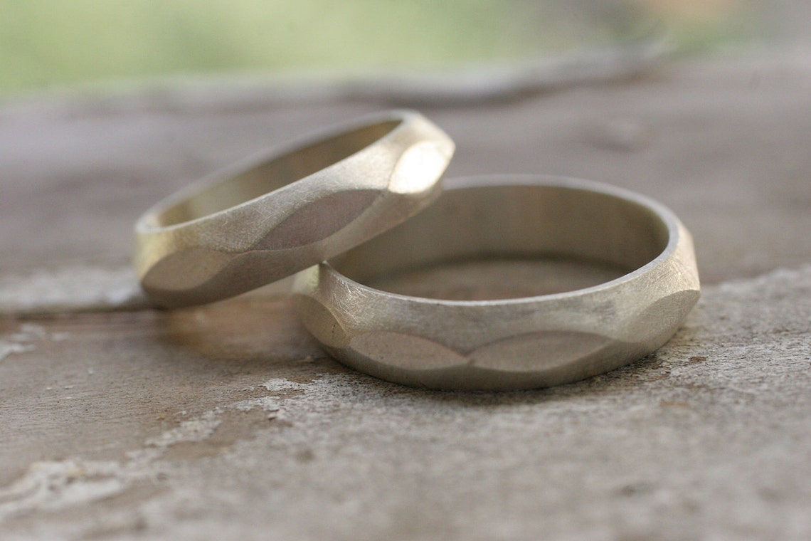 Wedding Band Set 2 Rings Etsy