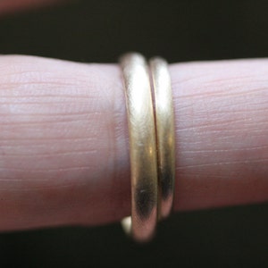 14k yellow gold half round wedding band set 2 rings image 5