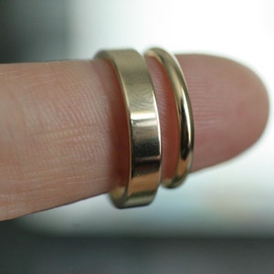 Odd couple 14k wedding bands image 5