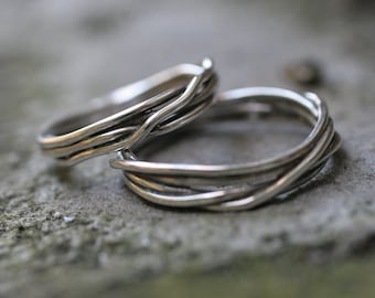 Fit to be tied wedding band set (2 rings) in Sterling Silver