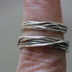 Fit to be tied wedding band set 2 rings in Sterling Silver image 3