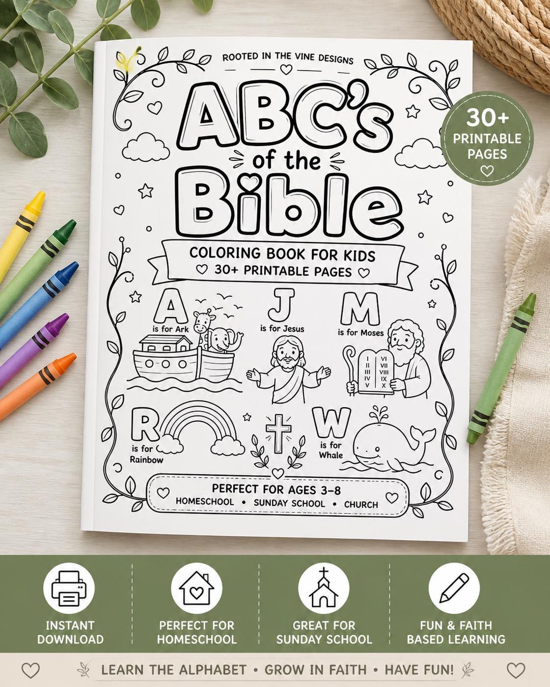 Abc’s of the Bible Coloring Book for Kids | Christian Alphabet ...