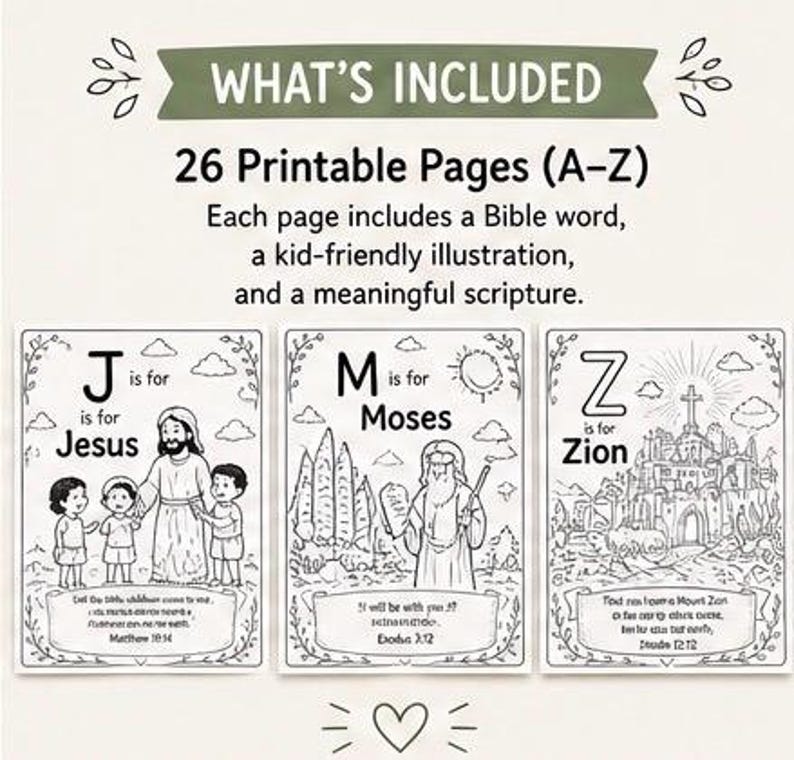 Abc’s of the Bible Coloring Book for Kids | Christian Alphabet ...