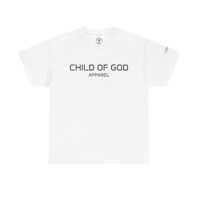 Unisex heavy cotton Christian tee, Child of God design, classic fit, faith shirt