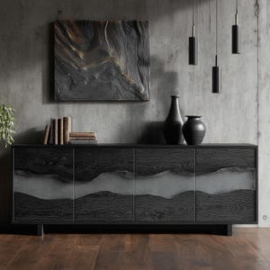 Handmade Walnut TV Stand, Epoxy River Console, Custom Media Cabinet, Modern TV Unit Furniture
