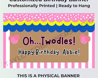 Oh Twodles Birthday Banner | Personalized 2nd Birthday Banner | Custom Printed Vinyl Banner | Pink Birthday Party Decor