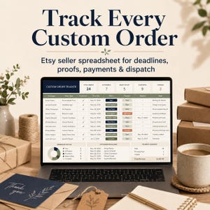 Custom Order Status Tracker for Etsy Sellers, Proof Approval Spreadsheet, Handmade Production Queue & Client Update System