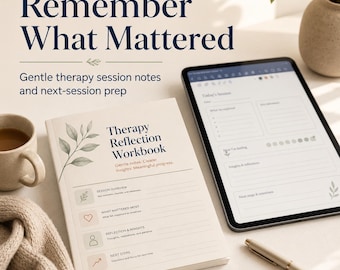 Therapy Session Notes Printable, Between-Session Reflection Workbook and GoodNotes Therapy Journal PDF
