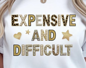 Divertido PNG caro y difícil, diseño de sublimación preppy femenino, moderno y coqueto para chicas con estilo, descarga digital