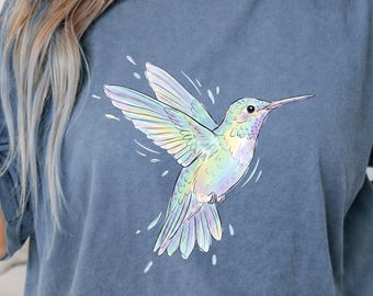 Preppy Hummingbird PNG Retro Pastel Watercolor Bird Coquette Summer T-Shirt Sublimation Design, Digital Download