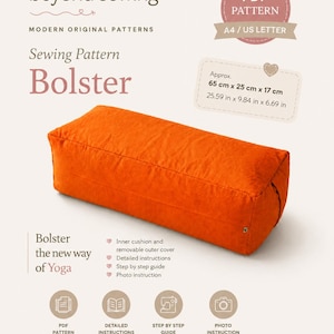 Patrón PDF Yoga Bolster | Cojín de Meditación Rectangular | Patrón de Costura para Cojín Yoga | Descarga Instantánea Almohada de embarazo