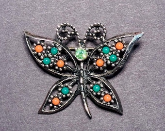 Vintage Sarah Coventry „wings of fashion“ Schmetterlingsbrosche in Goldton
