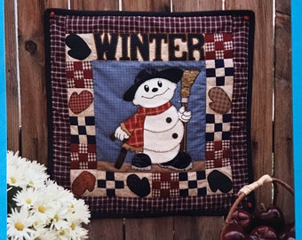 Winter Willie Quilt Pattern ~ 22" x 22" ~ Snowman Quilt ~ Quilted Wall Hanging ~ 1994