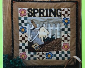 Spring Seeds Quilt Pattern ~ 22" x 22" ~ Gardening Quilt ~ Quilted Wall Hanging ~ 1994