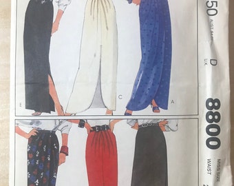 McCall's 8800 ~ Women's Skirt Sewing Pattern ~ Wrap Skirts ~ Long and Short Lengths ~ Size 12 (26.5" waist) ~ 1983 ~ Uncut ~ Vintage