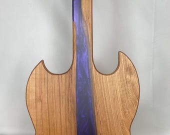 Guitar-Erie Board (Gibson SG Charcuterie Board w/ Purple Epoxy)