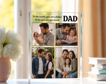 Custom Acrylic Photo Block for Dad, Personalized Picture Frame, Christmas & Father's Day Gift for Papa, Custom Dad Plaque
