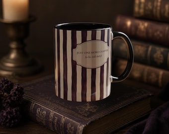 Taza "Solo un capítulo más", Taza de café para amantes de los libros con temática de romance oscuro, Regalo divertido para lectores de libros, Taza para lectores de contenido erótico, Taza decorativa para lectores, Regalo para ratones de biblioteca