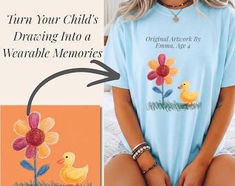 Custom Child Artwork Shirt, Turn Kids Drawing Into Shirt, Personalized Kids Art Gift, Child Drawing Keepsake, Custom Drawing Tee