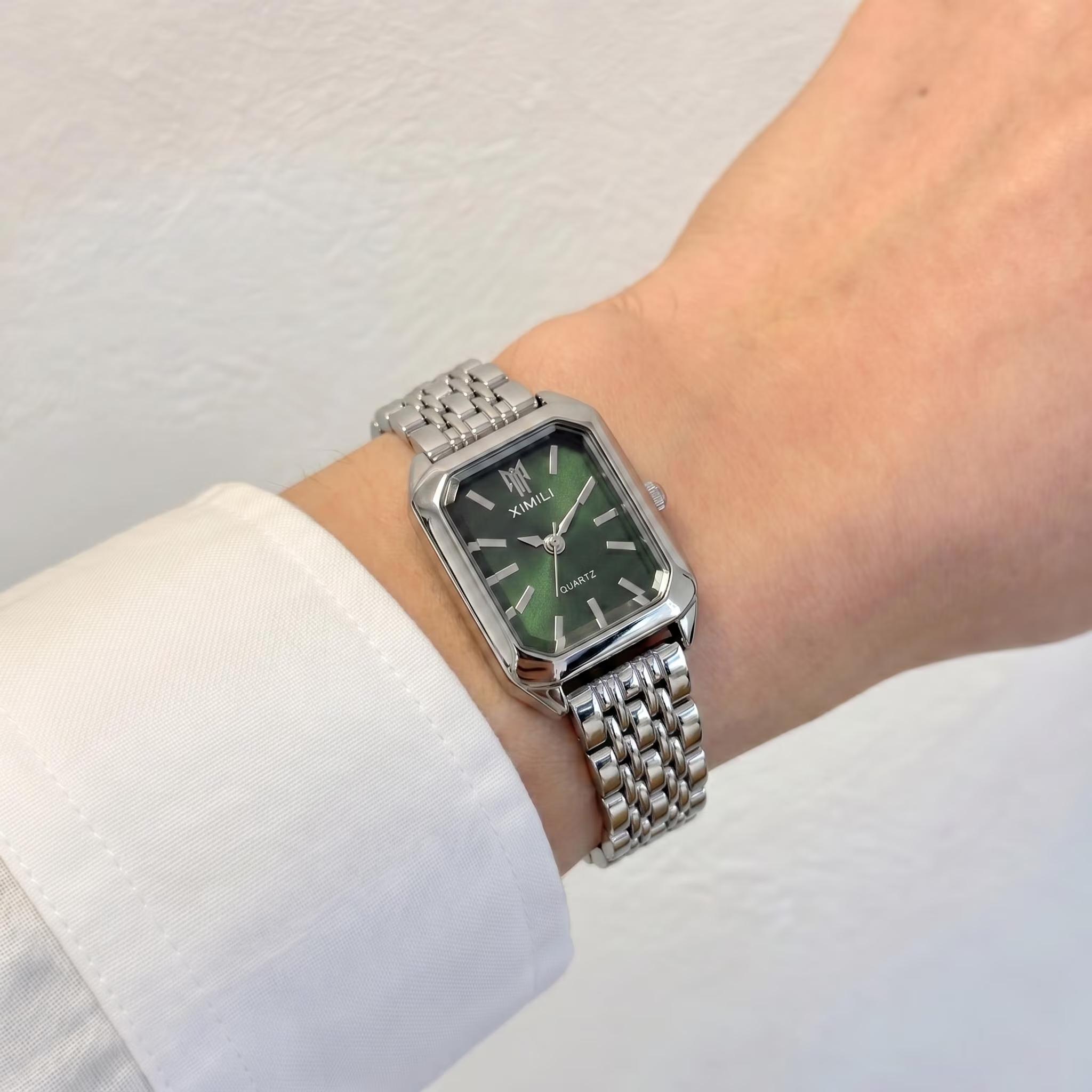 Silver and Green Watch Women Dainty - Etsy display picture 2