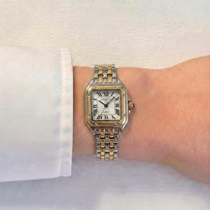 Two-Tone Square Dial Wristwatch with Roman Numerals Vintage Two-tone Women main image 3
