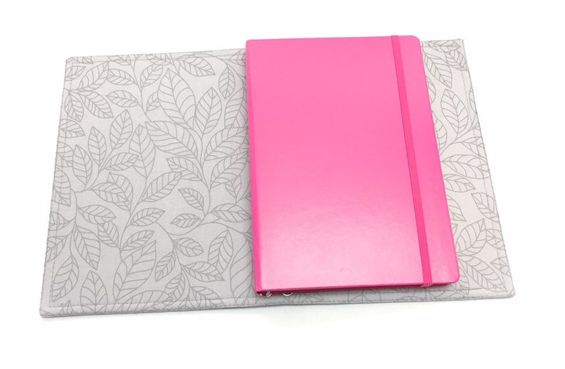 Grey Refillable Travellers Notebook Cover Leaf Planner Cover Etsy