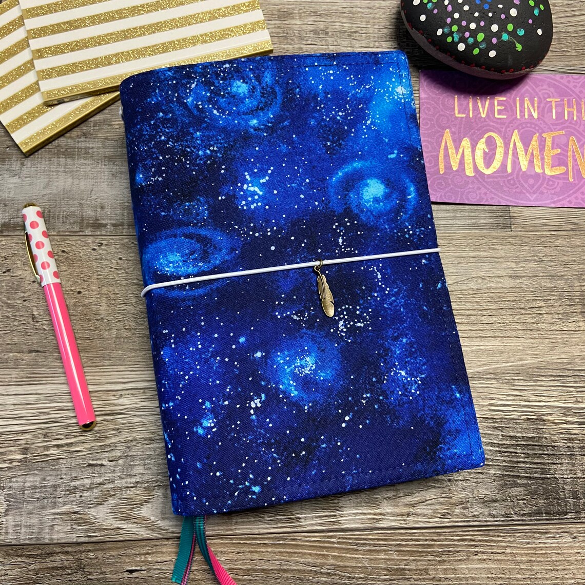 Refillable A5 Travelers Notebook Cover Night Sky Fauxdori Etsy