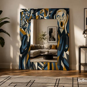 Abstract Digital Print Mirror on Dekota | Modern Plexiglass Wall Decor | Custom Sizes