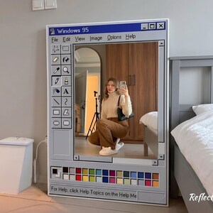 Retro Windows 95 Paint Interface Mirror Wall Art | Digital Print on Dekota & Plexi Silver