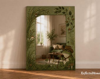 Frosch Spiegel Cottagecore | Fantasie Wanddeko | Dekota Digitaldruck Kunst
