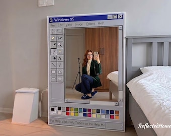 Retro Windows 95 Paint Interface Mirror Wall Art | Digital Print on Dekota & Plexi Silver