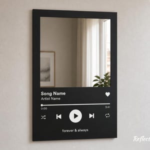 Personalized Music Player Acrylic Mirror Wall Art | Custom Song Display Decor | Spotify Style Gift for Music Lovers