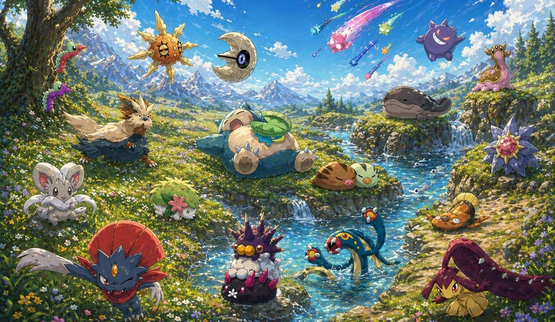 Custom Pokémon Desktop Wallpaper/poster – Personalized Art, Digital ...
