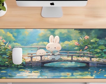Bunny  Desk Mat. Design Gaming Mouse Pad, Large Mousepad, Kawaii Desk Mat, Mat Desk Pad for Work Game Office Home, Anime Desk Mat